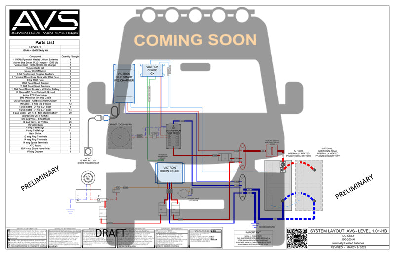 LEVEL 1.01 System Wiring Diagram and Parts List
